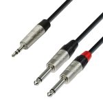 Audio Cable REAN 3.5 mm Jack stereo to 2 x 6.3 mm Jack mono 3 m - front view