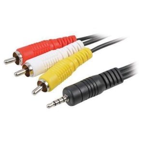 TRRS to 3 RCA - Video Cable 3ft 900mm - front view