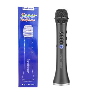 Handheld Microphone with Speaker. Black