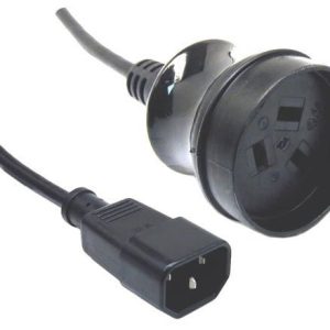 0.5m 3-Pin Socket To IEC C14 Male Connector.