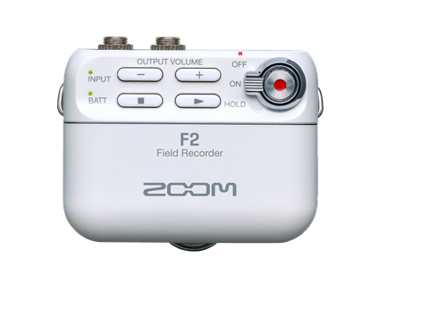 Zoom F2-BT Ultracompact Bluetooth-Enabled Portable Field Recorder with Lavalier Microphone (White)