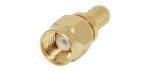 Crimp On RG58U Gold Plated Female Socket Reverse SMA - front view