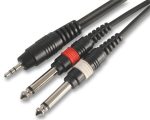 3.5mm Stereo Jack Plug, 6.35mm (1/4") Mono Jack Plug, x 2, 3.9 ft