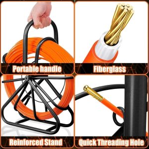 Fibreglass Cable Rod Flexible 4.5mm x 100m Orange