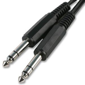 1.5m 6.35mm (1/4") Stereo Jack Plug, 6.35mm (1/4") Stereo Jack Plug - front view
