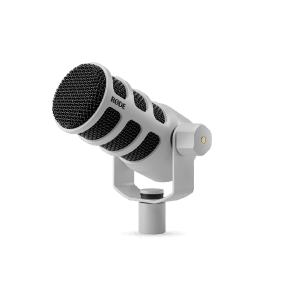 RODE Podmic - White - Dynamic Broadcast Microphone - front view