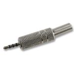 2.5mm TRRS 4 Pole Metal Jack Plug - front view