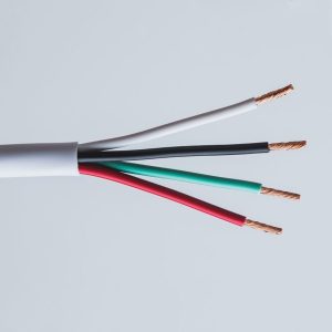 4 Core – 14 gauge (2.1mm) Speaker Cable White Per M