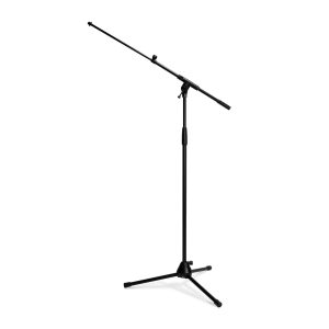 Touring Series microphone stand with tripod folding base and 2-point adjustment telescopic boom, black