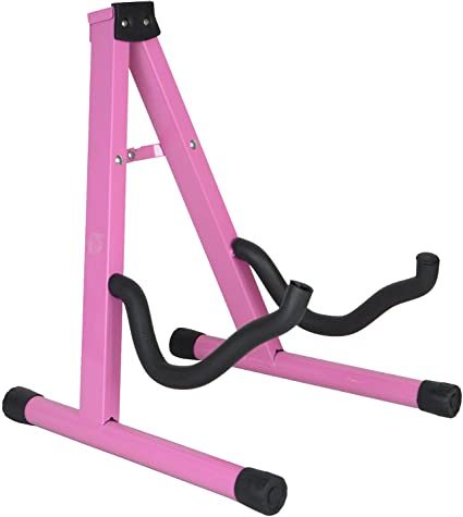 A-Frame Guitar Stand for Acoustic and Classical Guitars - Pink