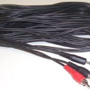 JR8052/10M -  Audio / Video Cable Assembly, 3.5mm Stereo Jack Plug, Phono (RCA) Plug, x 2, 33 ft, 10 m, Black