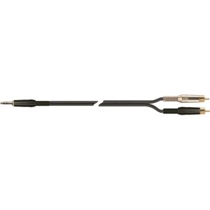 1m 3.5mm straight stereo jack to 2 x RCA jacks