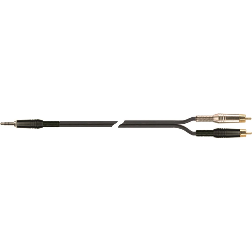 1m 3.5mm straight stereo jack to 2 x RCA jacks
