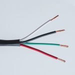 4 Core – 14 gauge (2.1mm) Speaker Cable Black Per M - front view