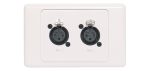 Dual 3 Pin XLR Horizontal Microphone Wallplate Dual Cover