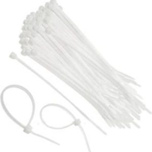 Cable Ties Nylon White - 150mm Long 100 Pcs - front view