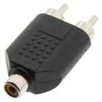 Y RCA Socket to 2x RCA Male Plug Adapter - front view