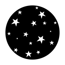 Metal Gobo - Stars Scattered M Size Round Gobo - front view