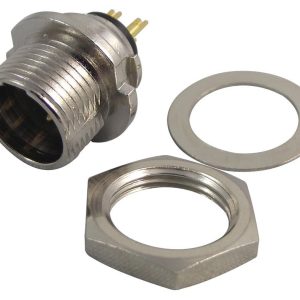 Mini XLR Connector 3 Pin Panel Mount Zinc Body - Gold Plated Contacts