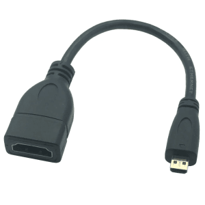 Micro HDMI Straight Angle to HDMI Socket - front view