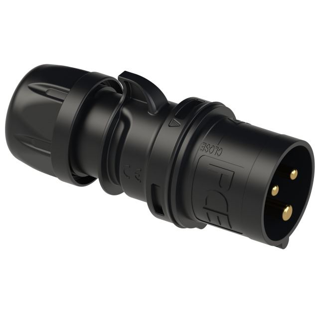 16A CEE Form Cable Plug  3P IP44 Shark Midnight Black