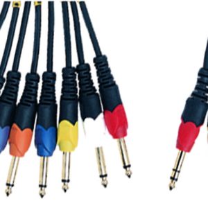 Maximum 4 way insert loom, 4 x 6.3mm TRS jacks to 8 x 6.3mm TS jacks, 6 metre