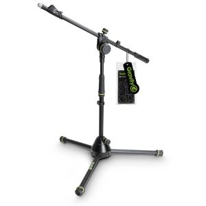 Gravity Short Microphone Stand Tripod, 2 Point Telescopic Boom