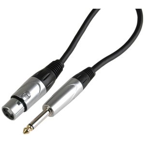 XLR to TS 6.35mm Jack Microphone Cable Lead 1.83m - front view
