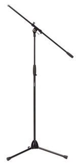 Proel Floor Mic Stand Tall+Boom BLACK - front view