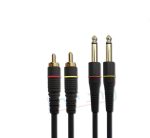 2x RCA to 2x 6.5mm Jack Cable Lead 3m - front view