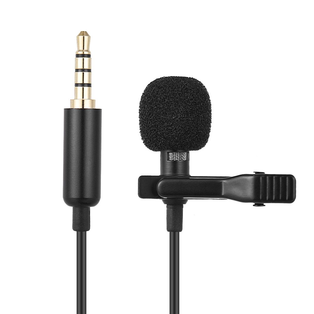 1.45m Mini Portable Microphone Condenser Clip-On Lapel Lavalier Mic for Phone or Laptop