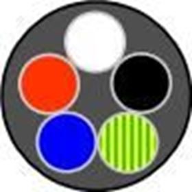 2.5mm 5 Core 3 Phase Install TPS Circ Black Power Cable