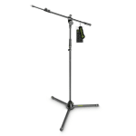 Gravity Microphone Stand with Folding Base and Telescoping Boom - front view
