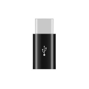 Female Micro USB to USB C Adaptor - Black