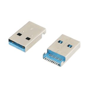 USB 3.0 A Type Male Plug Connector 9 Pin SMT SMD Surface - front view