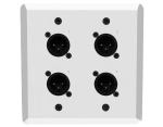 WC111-B-4 channel, male XLR, Sliver wall plate, send up to 4 lines of analog or digital audio - front view