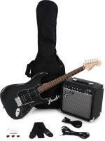 Fender Squier Affinity Series Stratocaster HSS Electric Guitar Pack - Charcoal Frost Metallic - front view