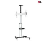 BRATECK 32'-70' Telescopic Height Adjustable TV Cart. Max Load 50Kgs. - front view