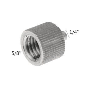 Silver Metal 5/8" Female To 1/4" Male Thread Adapter Screw Converter For Tripod