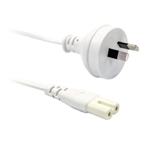 2M Figure 8 Power Cord - 2-Pin Plug To Figure 8 - White