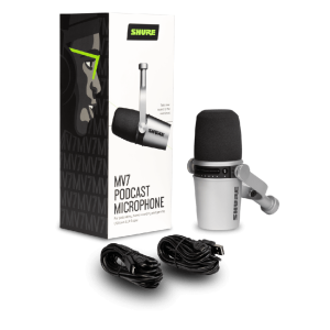 Shure MV7 Podcast Microphone (Sliver)