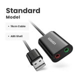 USB Audio Interface External 3.5mm Microphone Audio Adapter - front view