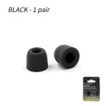 Medium KZ 1 Pair (2pcs) Noise Isolating Comfortable Memory Foam Ear Tips Ear Pads Earbuds For In Earphone Headphones Black - front view