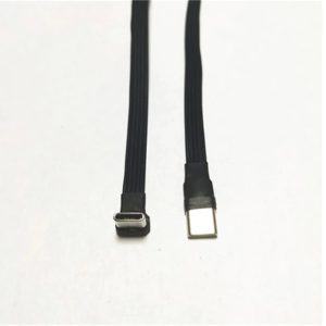 USB-C Right Angle Up to USB-C Right Angle Up Flat Silicone Charging Cable 1m