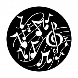 Metal Gobo - Music B Size Square Gobo - front view