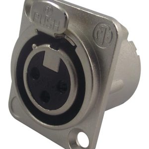 3 pole female receptacle, solder cups, Silver housing, silver contacts XLRF