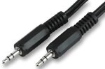 2.5mm TRS Jack to 2.5mm TRS Jack Cable Lead 5m - Black - front view