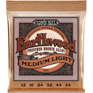 Ernie Ball Earthwood Medium Light Phosphor Bronze Acoustic Guitar Strings (12 - 54)