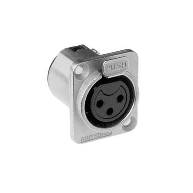 Amphenol XLR Panel Mount (Female) - 3 pole NICKEL - front view