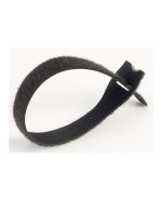 Hook and Loop Cable Tie 15 x 200mm Long - Black 10 Pack - front view